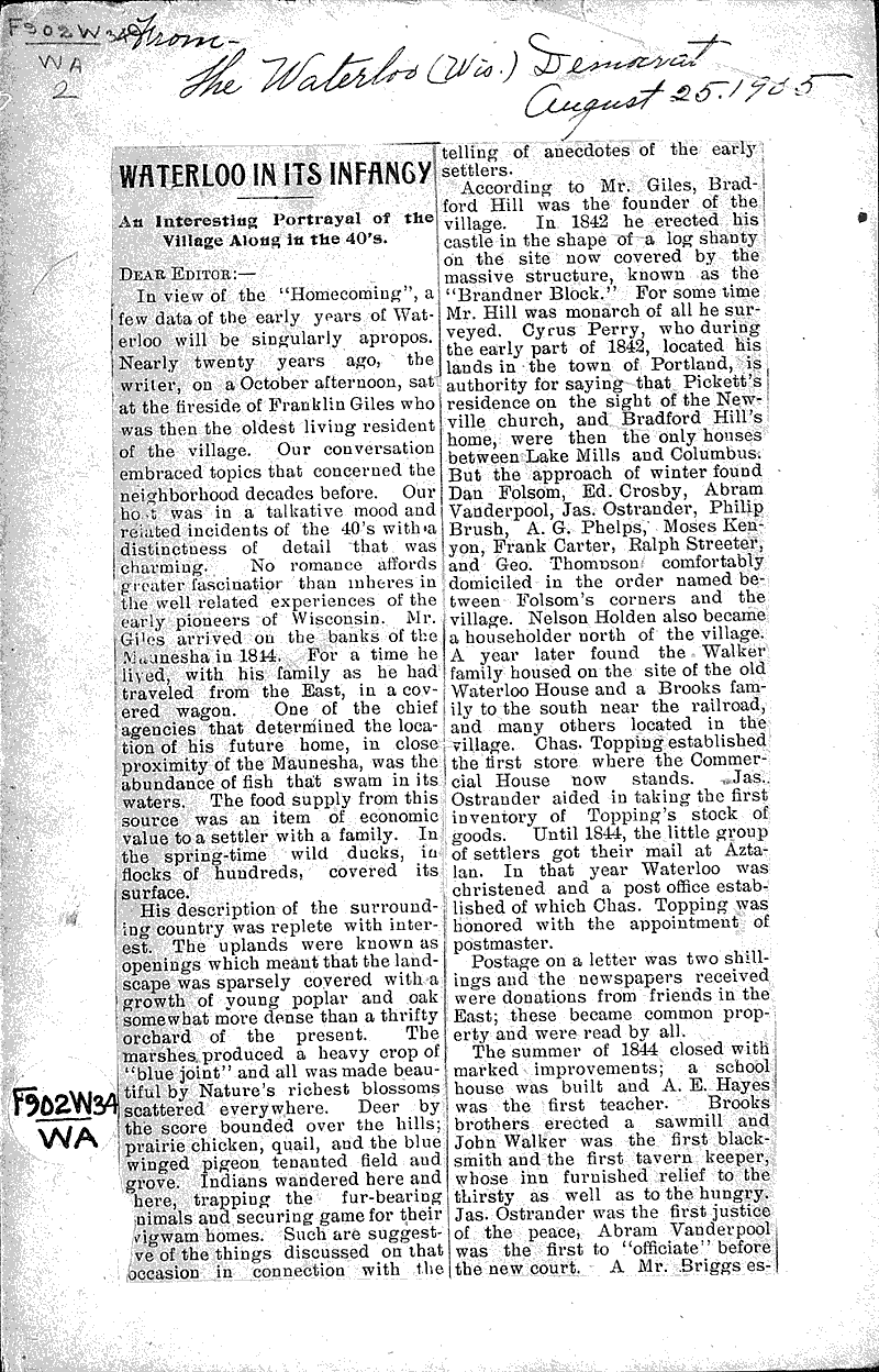  Source: Waterloo Democrat Date: 1905-08-25