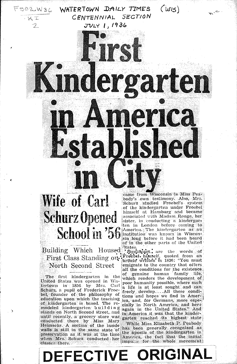  Source: Watertown Times Topics: Education Date: 1929-04-30