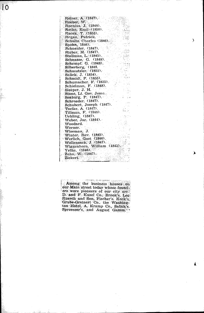 Watertown pioneer settlers Newspaper Article/Clipping Wisconsin