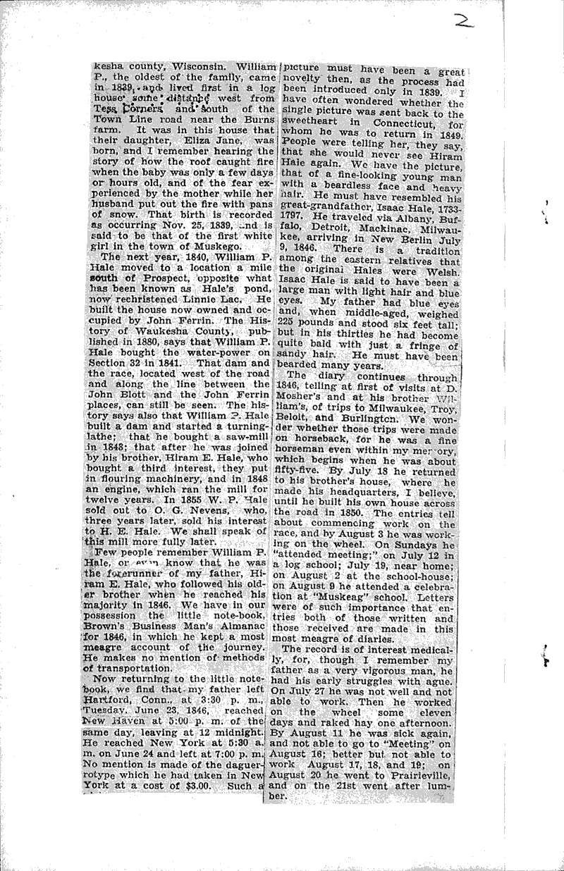 Mrs. W. G. Skewes writes of early days at Prospect where pioneers