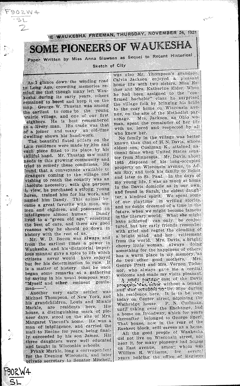  Source: Waukesha Freeman Date: 1921-11-24