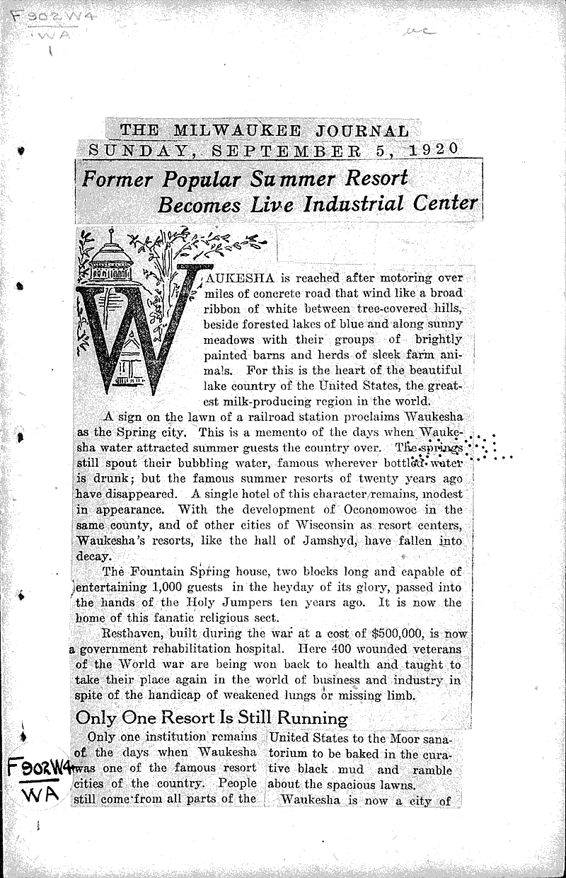  Source: Milwaukee Journal Topics: Industry Date: 1920-09-05