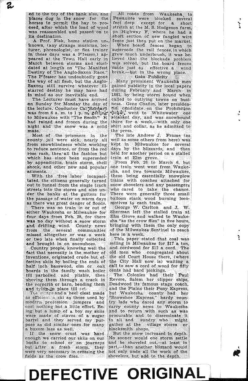 Winter of big snow in Waukesha became indelible in lives of local