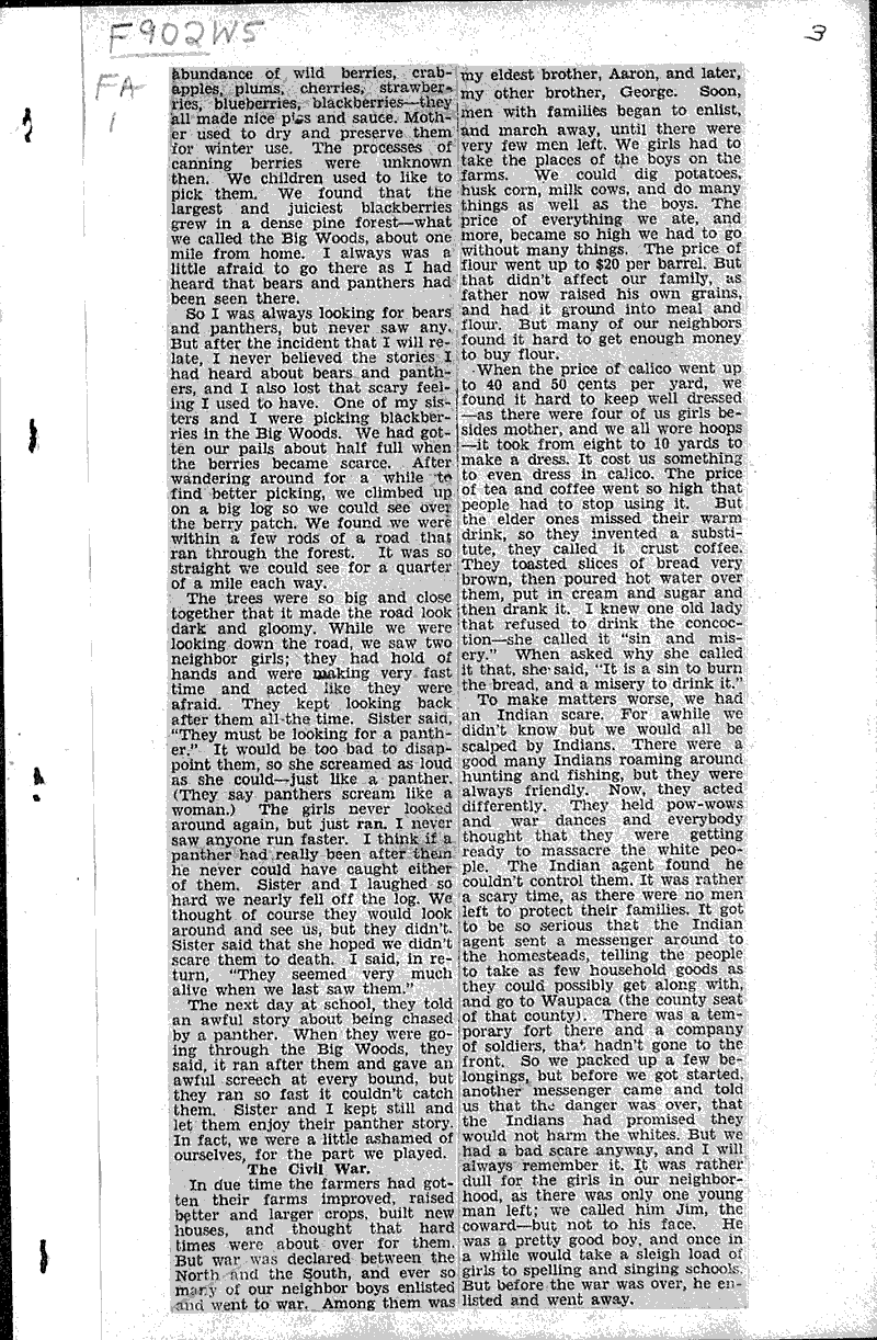 Superiorite writes of early Wisconsin life Newspaper Article/Clipping