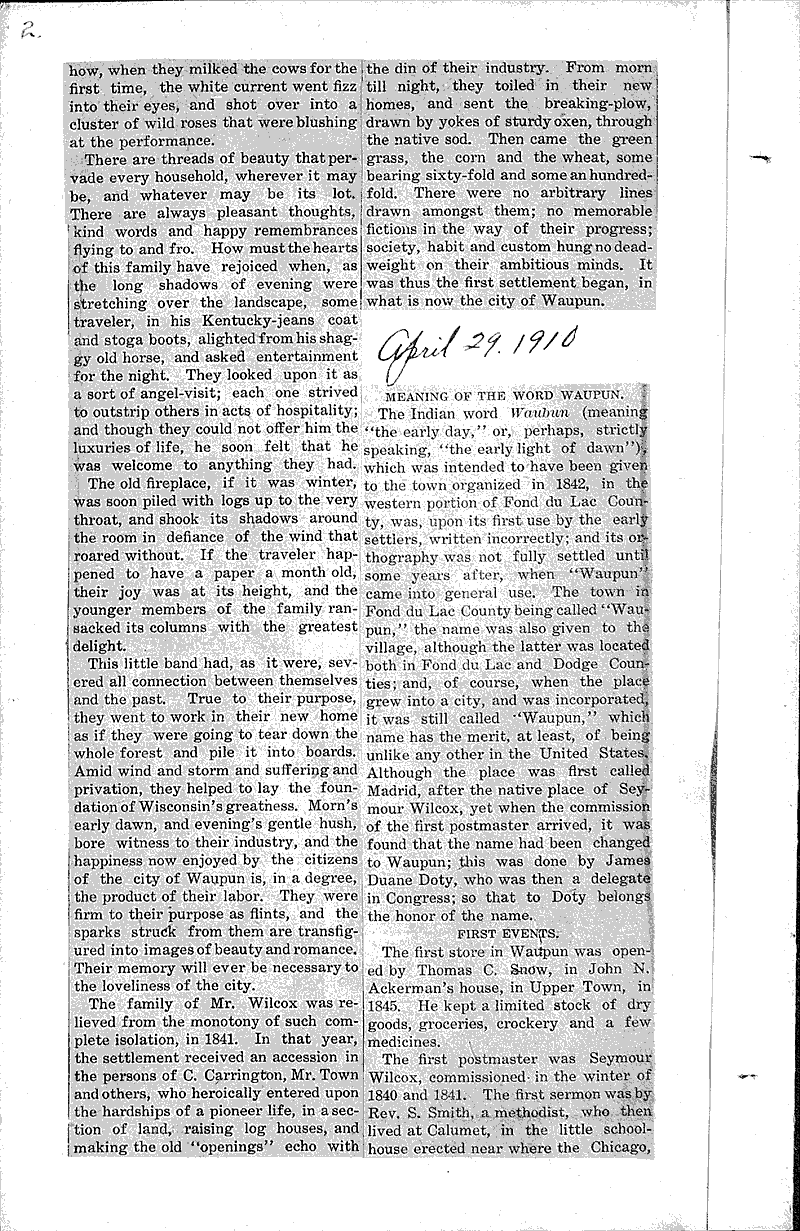  Source: Waupun Democrat Date: 1910-04-22