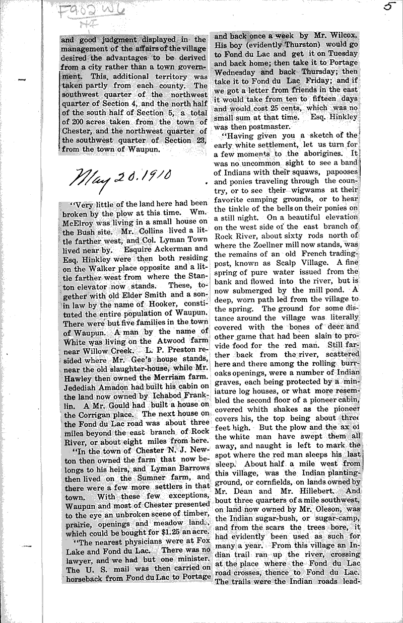  Source: Waupun Democrat Date: 1910-04-22