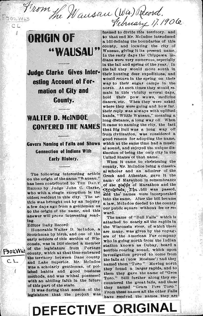  Source: Wausau Record Date: 1906-02-17