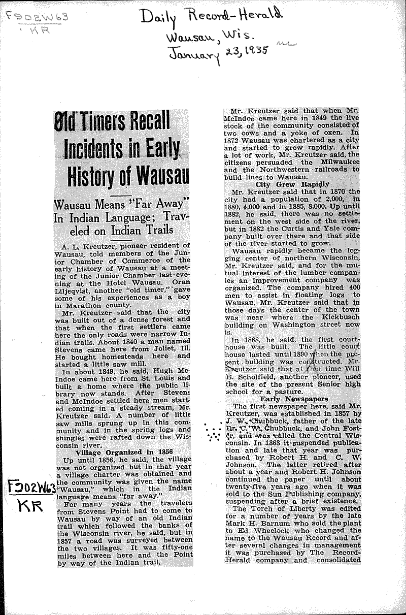  Source: Wausau Daily Record-Herald Date: 1935-01-23