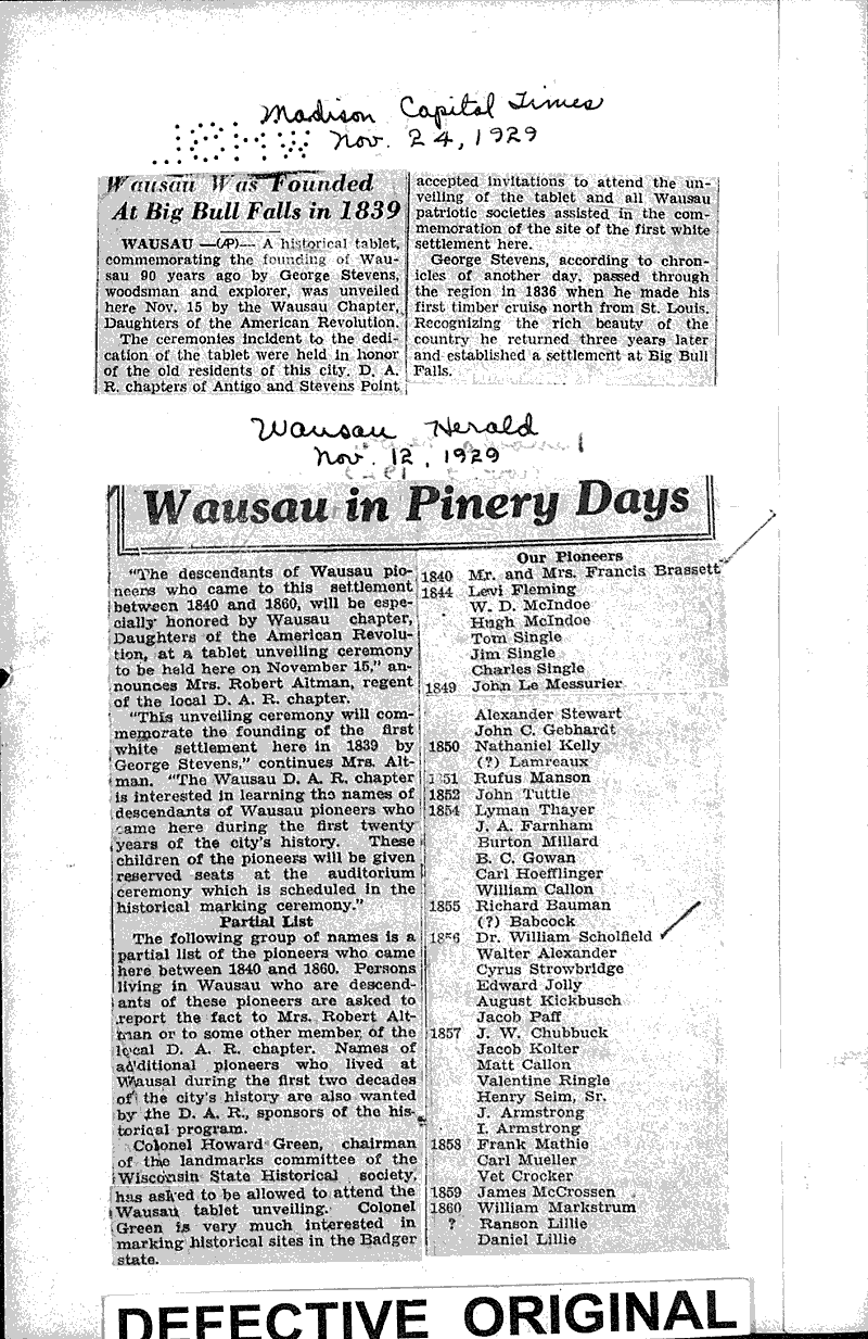  Source: Madison Capital Times Date: 1929-11-24