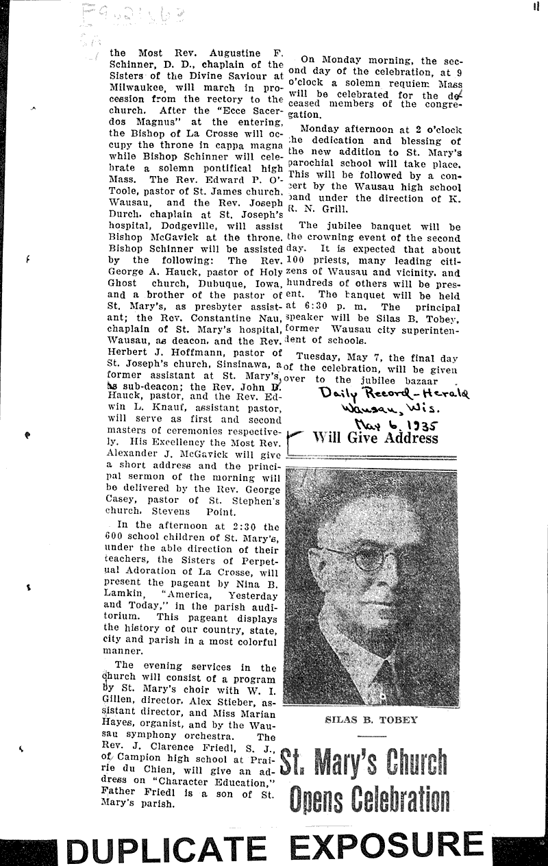  Source: Catholic Herald Topics: Church History Date: 1935-05-02