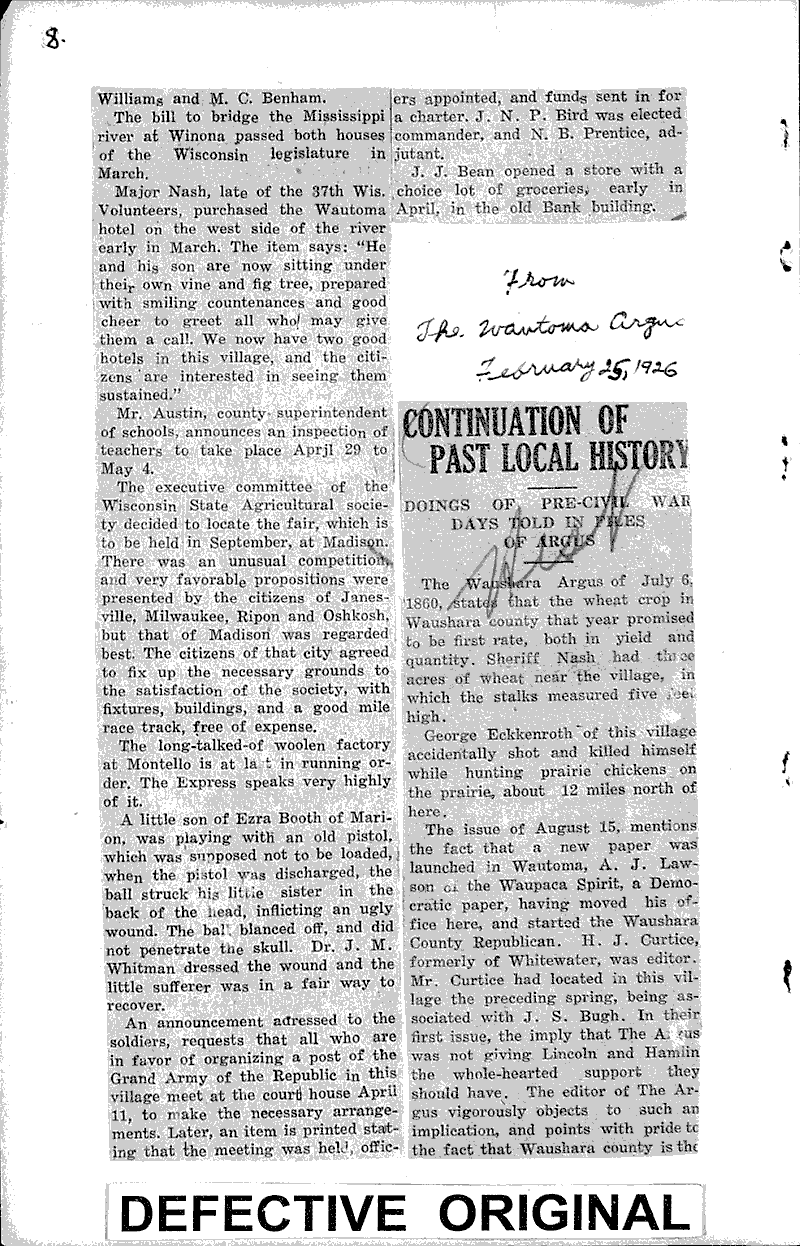  Source: Wautoma Argus Date: 1924-02-13