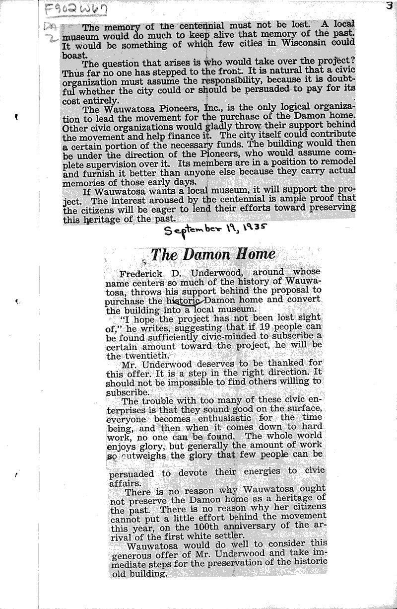  Source: Wauwatosa News Topics: Architecture Date: 1935-06-20