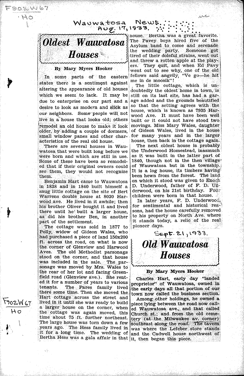  Source: Wauwatosa News Topics: Architecture Date: 1933-08-17