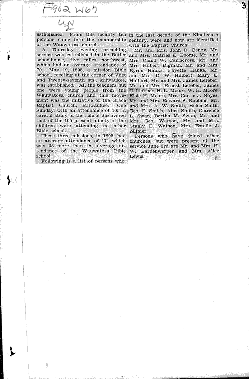  Source: Wauwatosa News Topics: Church History Date: 1930-10-16