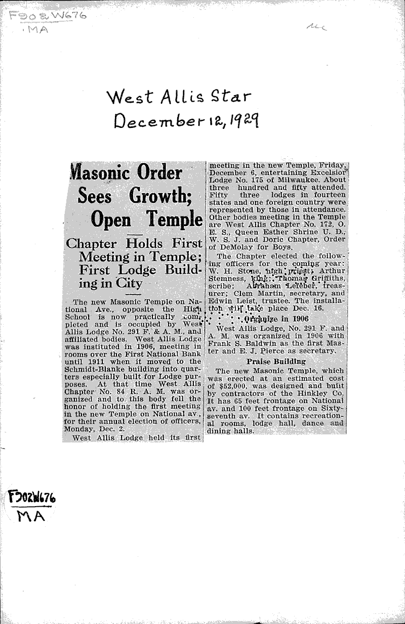  Source: West Allis Star Topics: Social and Political Movements Date: 1929-12-12