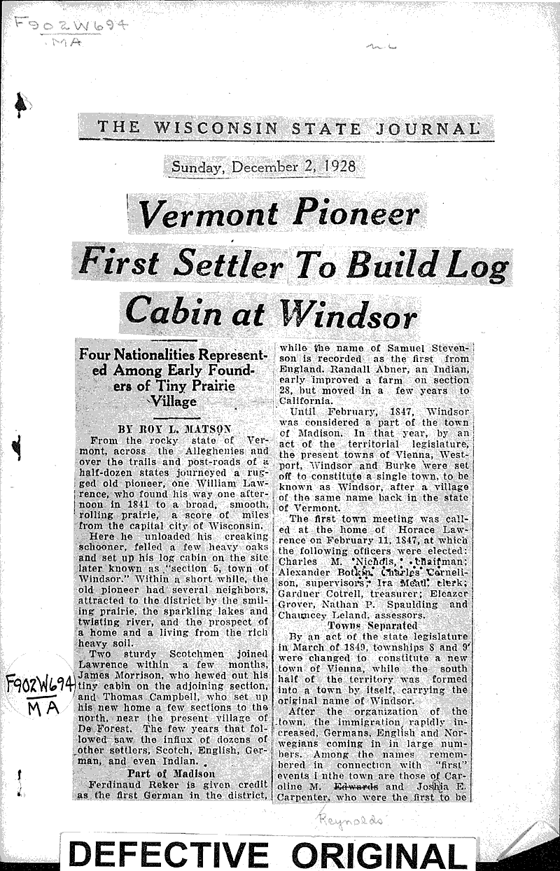  Source: Wisconsin State Journal Date: 1928-12-02
