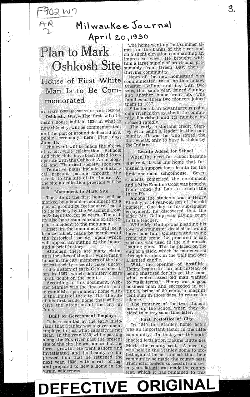  Source: Milwaukee Journal Topics: Architecture Date: 1930-04-20
