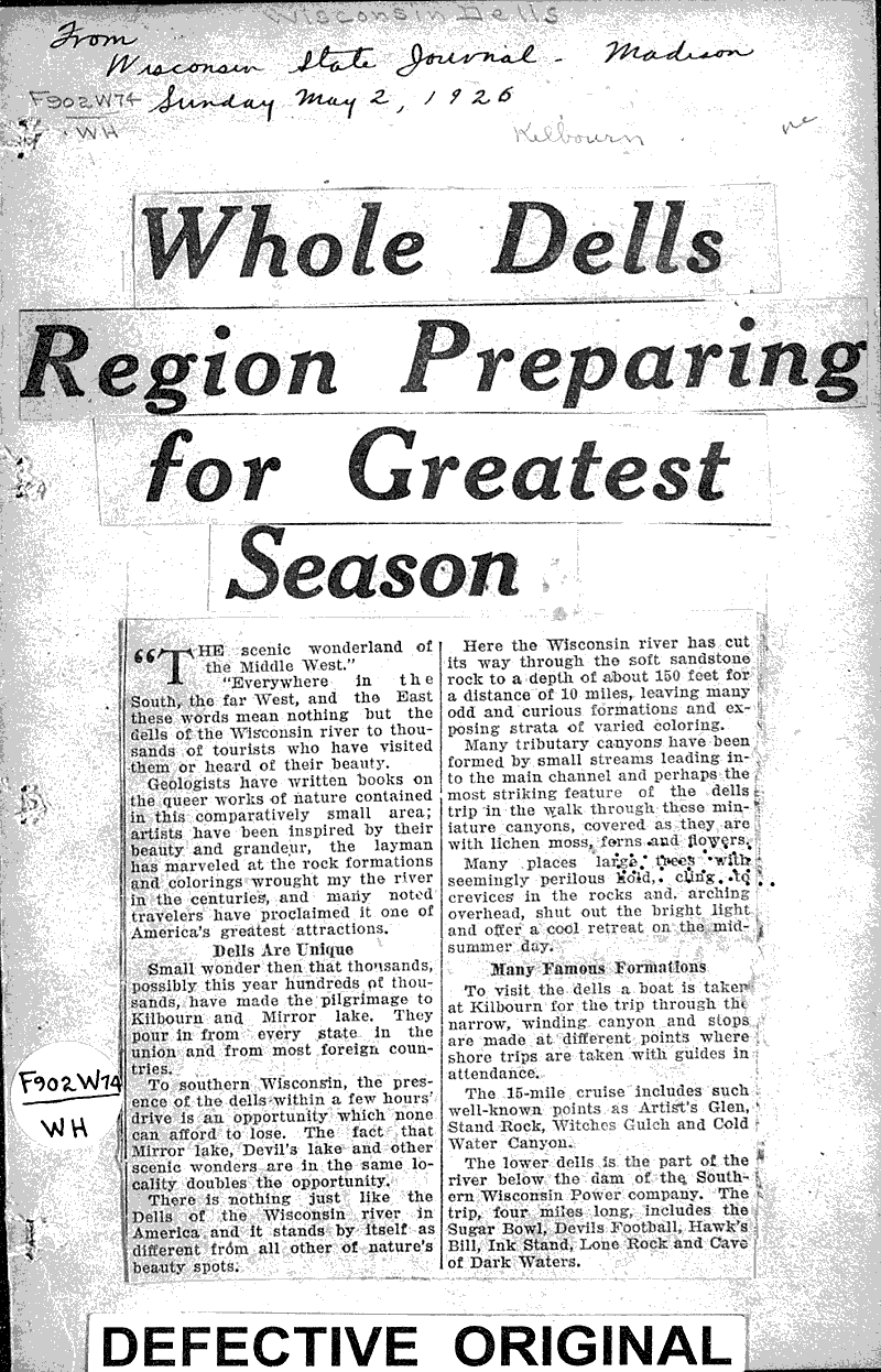  Source: Wisconsin State Journal Topics: Industry Date: 1926-05-02
