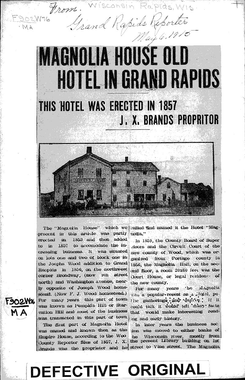  Source: Grand Rapids Reporter Topics: Architecture Date: 1915-05-06