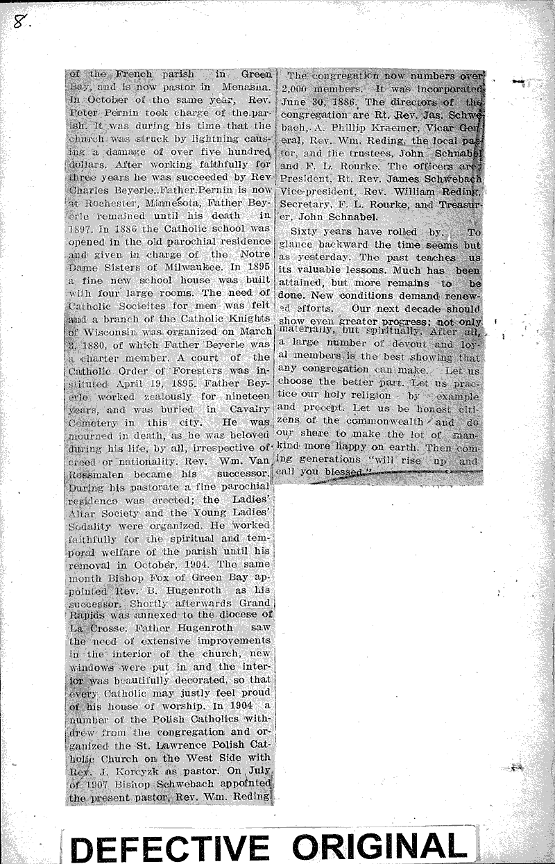  Source: Wood County Reporter Topics: Church History Date: 1914-12-31