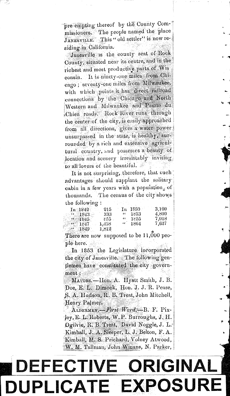Janesville Newspaper Article/Clipping Wisconsin Historical Society