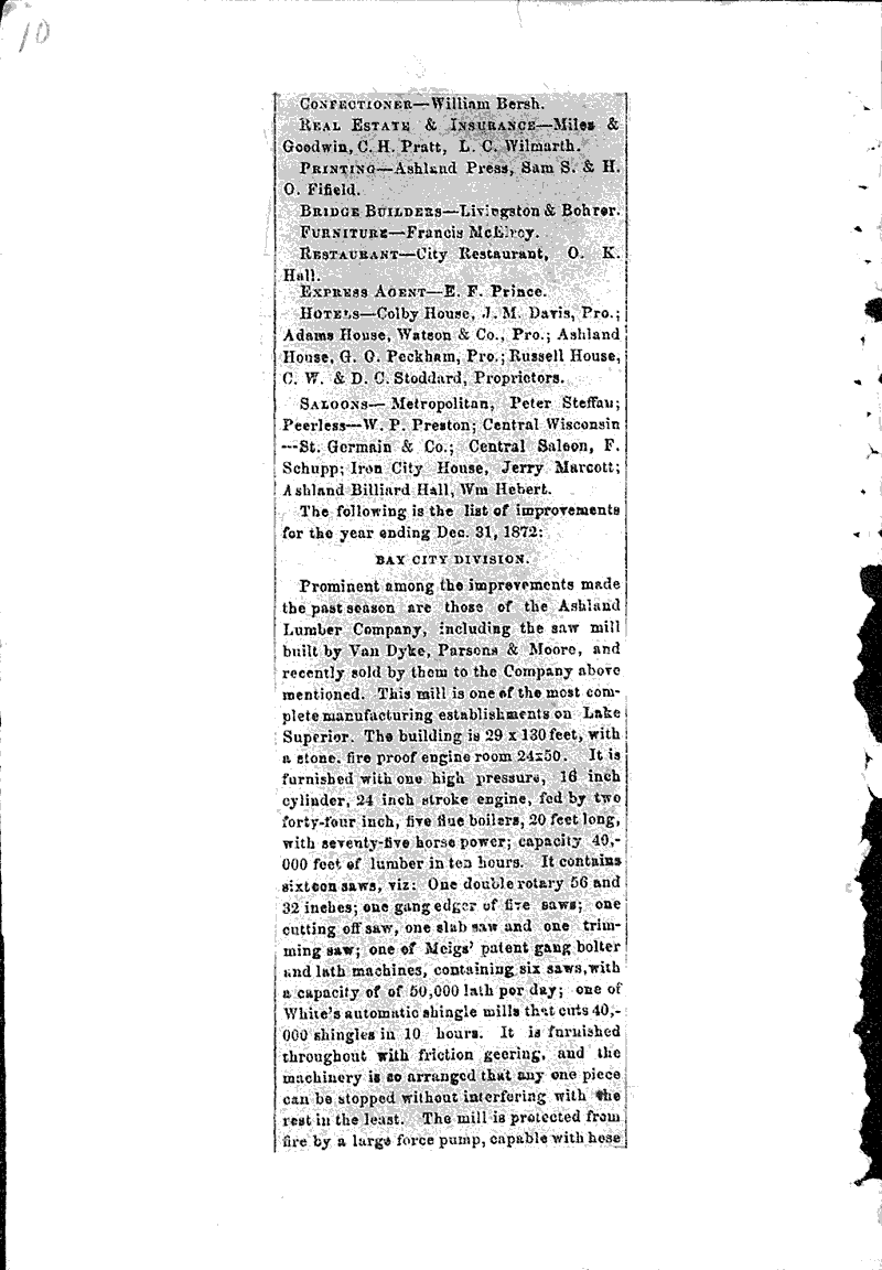 Ashland! Newspaper Article/Clipping Wisconsin Historical Society
