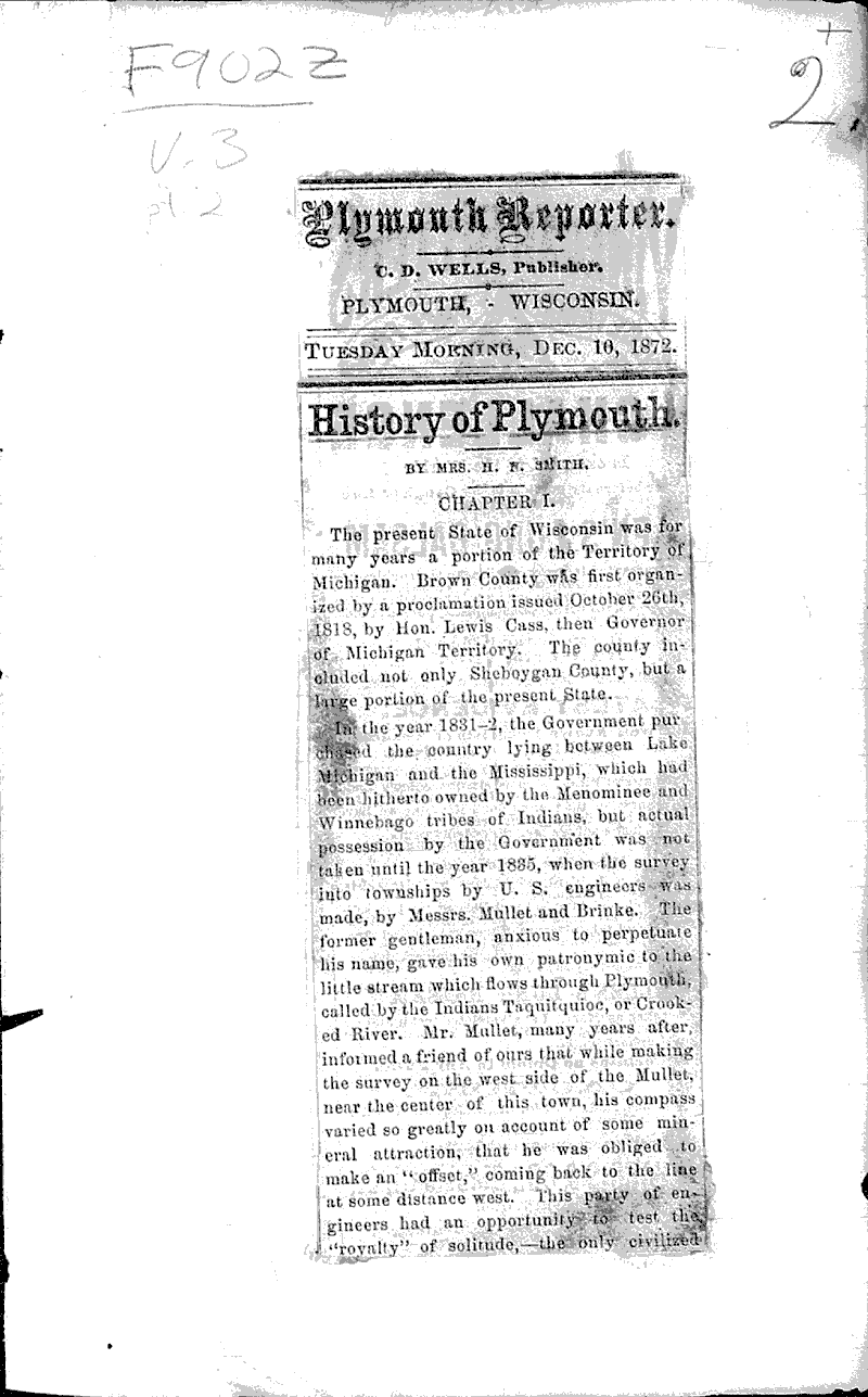  Source: Plymouth Reporter Date: 1872-12-10