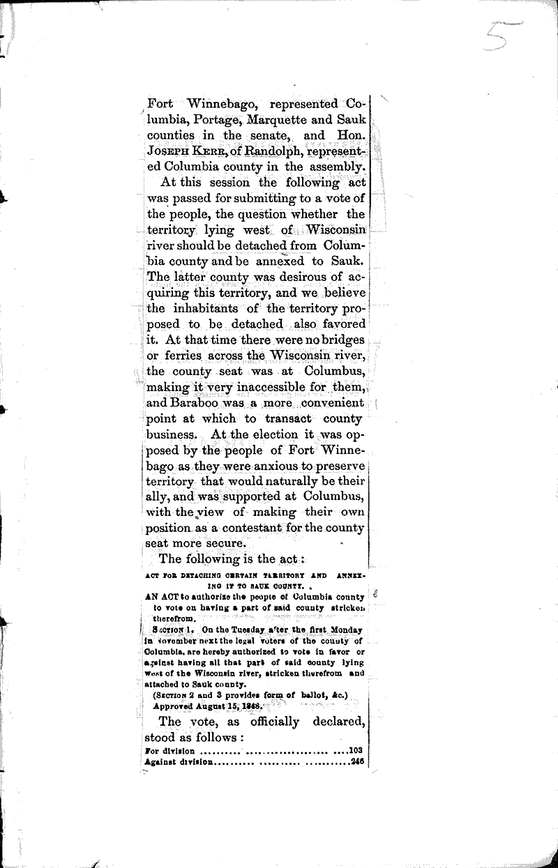  Source: Wisconsin State Register Topics: Government and Politics Date: 1875-11-06