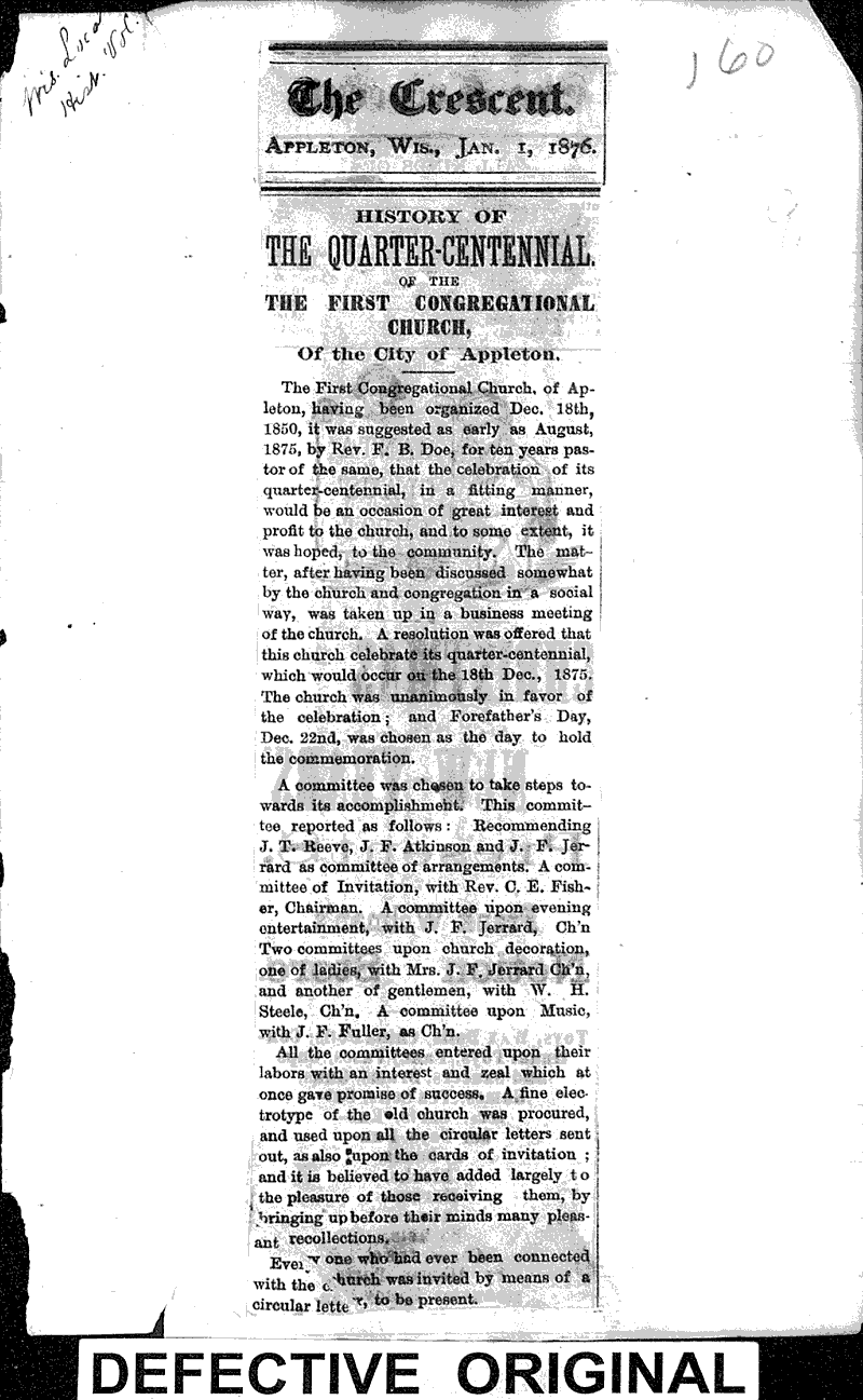  Source: Appleton Crescent Topics: Church History Date: 1876-01-01