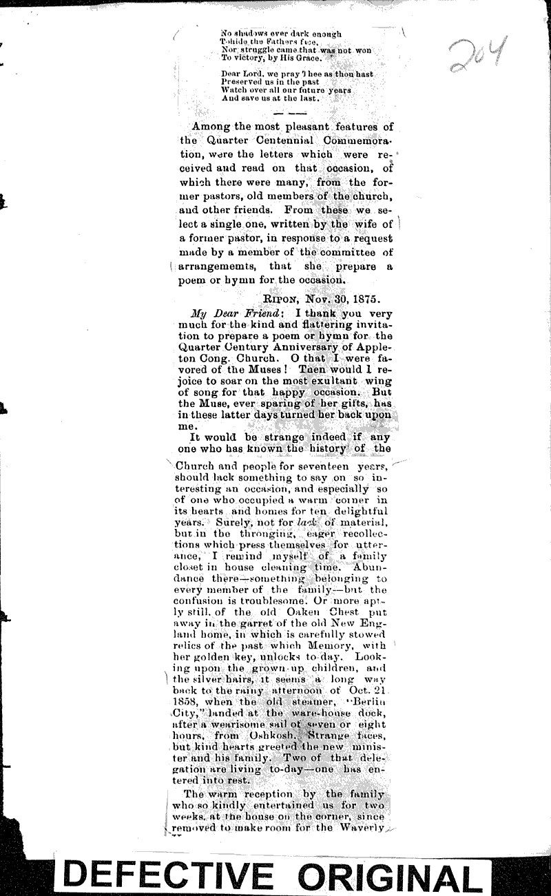  Source: Appleton Crescent Topics: Church History Date: 1876-01-01