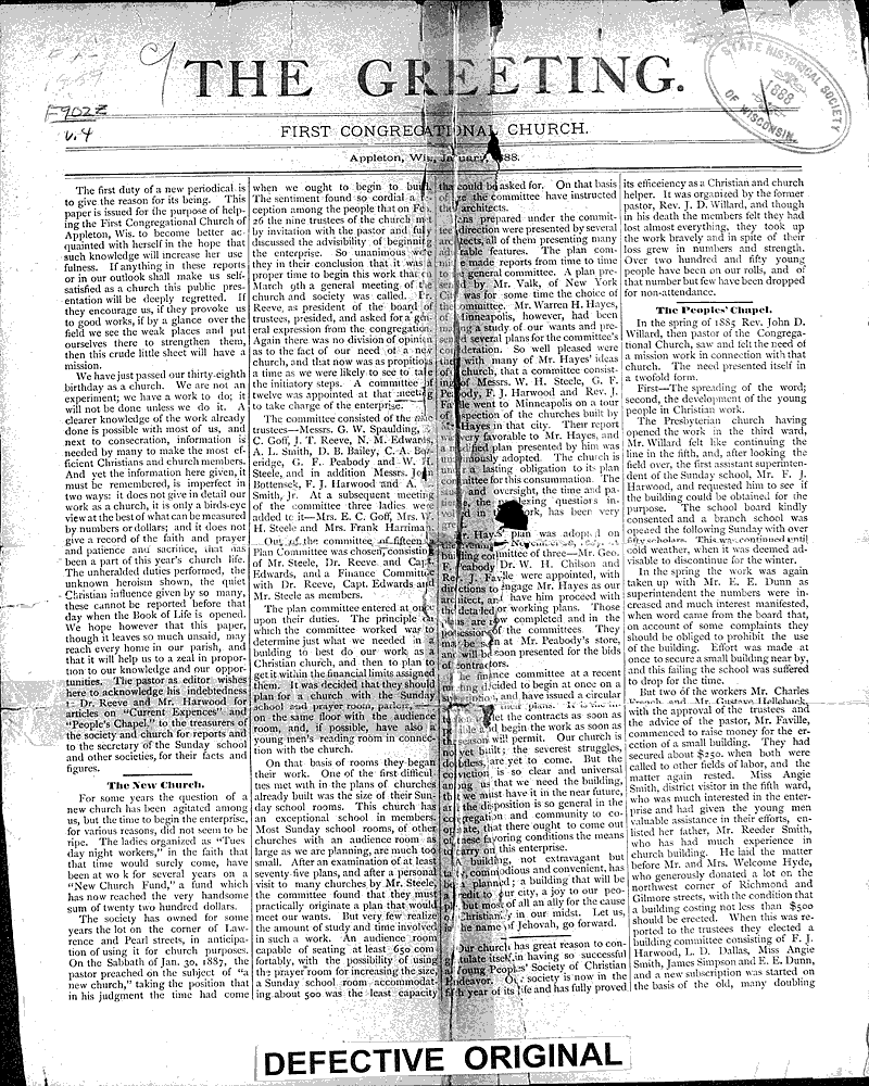  Source: Appleton Crescent Topics: Church History Date: 1876-01-01