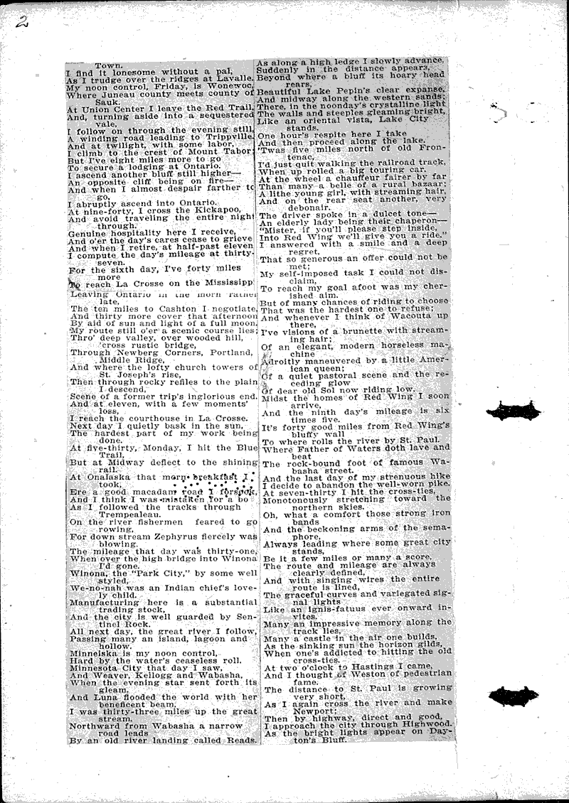 Pedestriad Newspaper Article/Clipping Wisconsin Historical Society