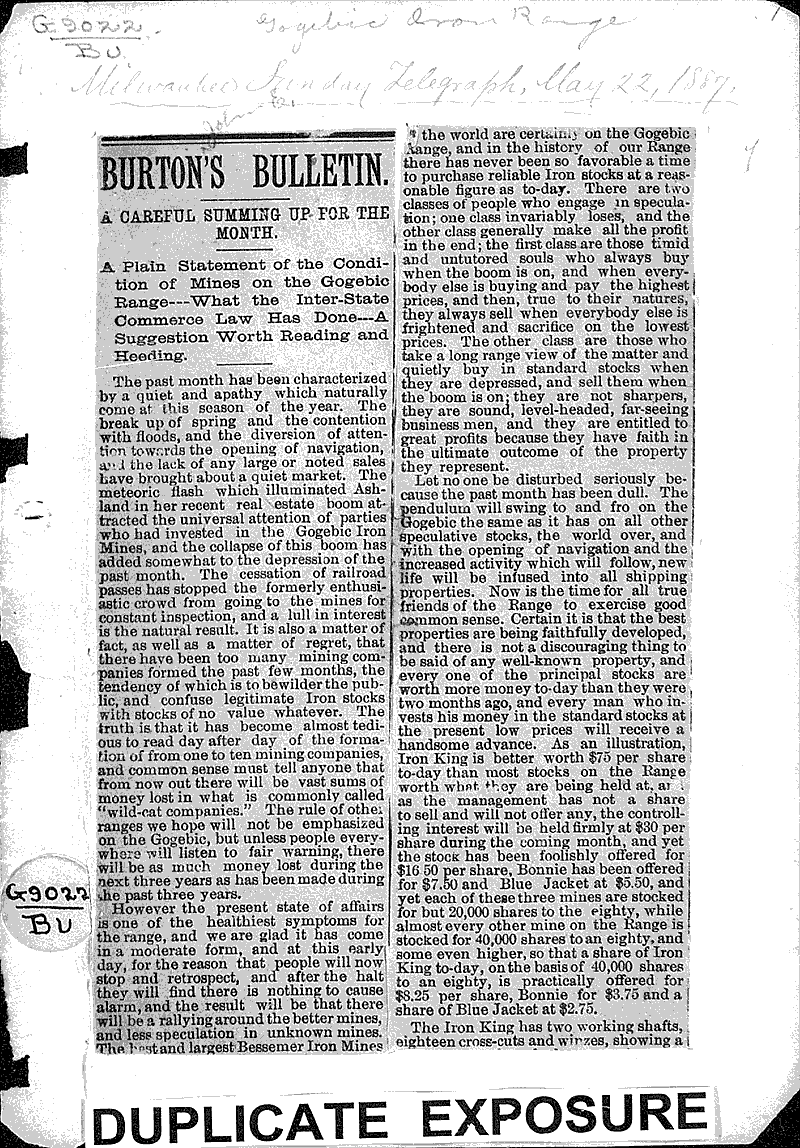  Source: Milwaukee Sunday Telegraph Topics: Industry Date: 1887-05-22