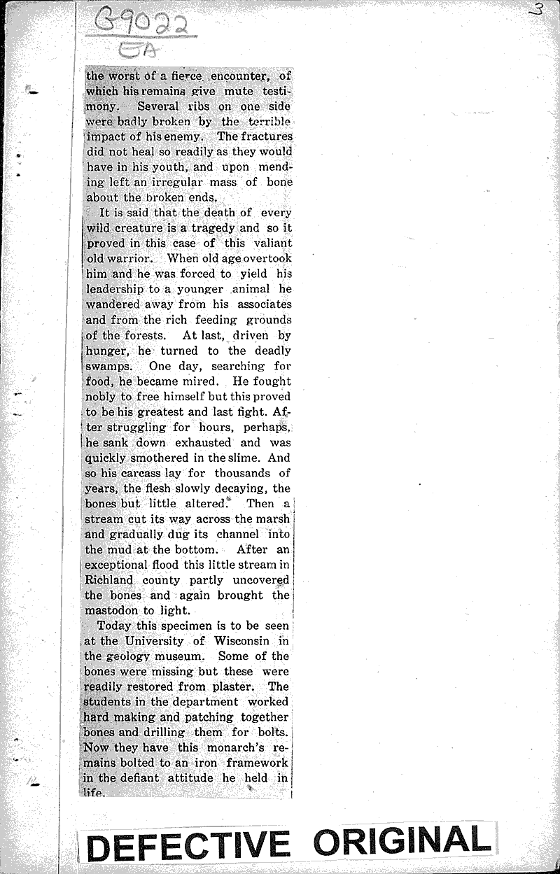 Early life in Wisconsin Newspaper Article/Clipping Wisconsin