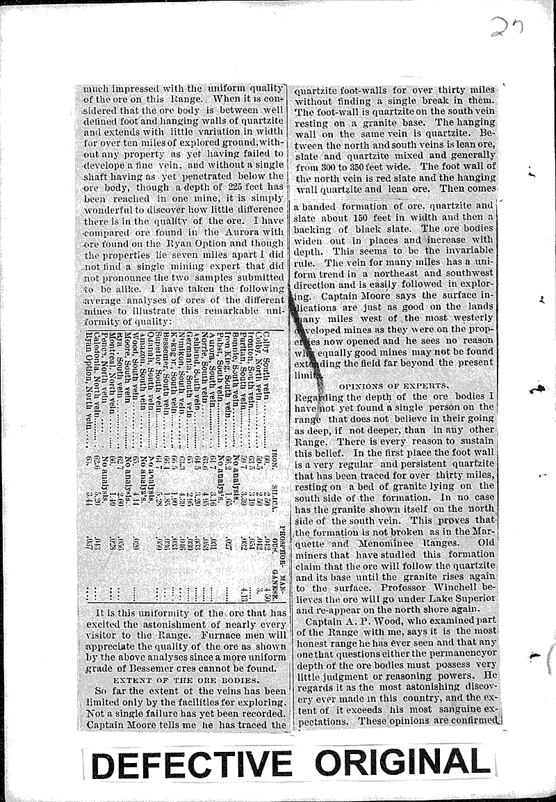 Fortunes in Iron Newspaper Article/Clipping Wisconsin Historical