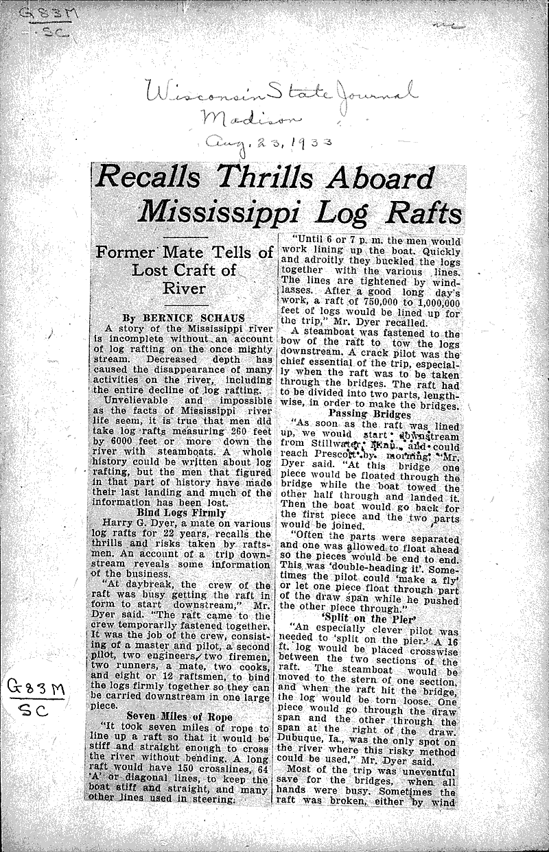  Source: Wisconsin State Journal Topics: Industry Date: 1933-08-23