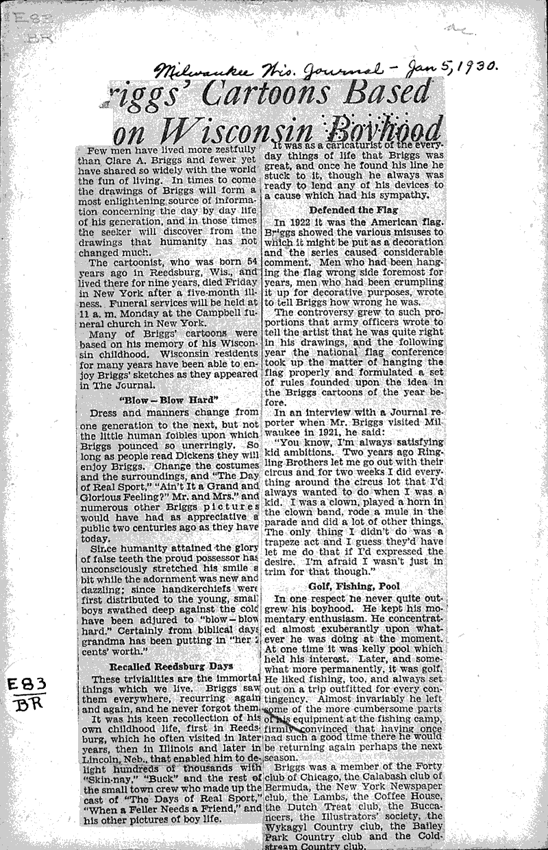  Source: Milwaukee Journal Topics: Art and Music Date: 1930-01-05