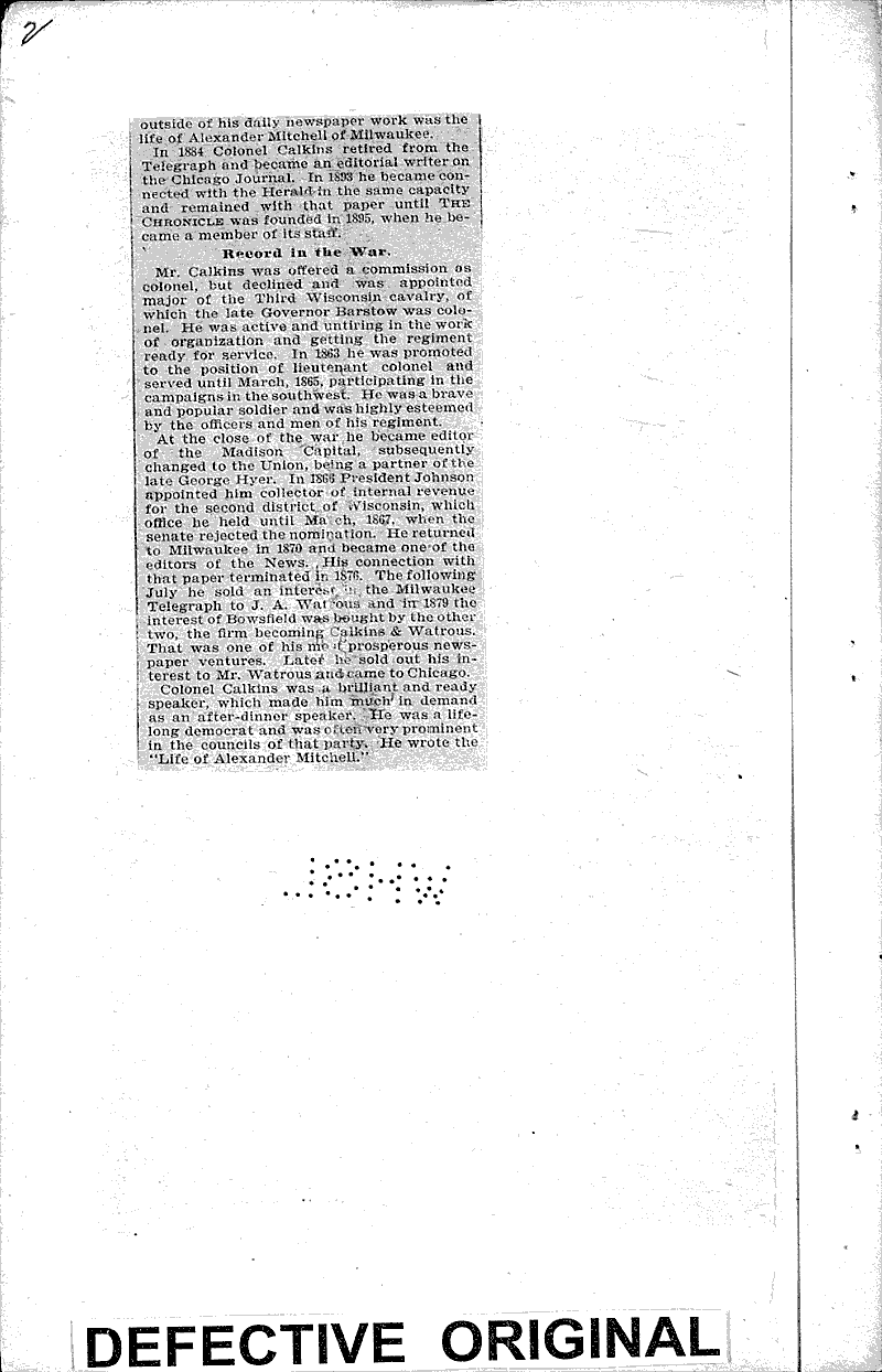  Source: Chicago Chronicle Topics: Civil War Date: 1904-11-25