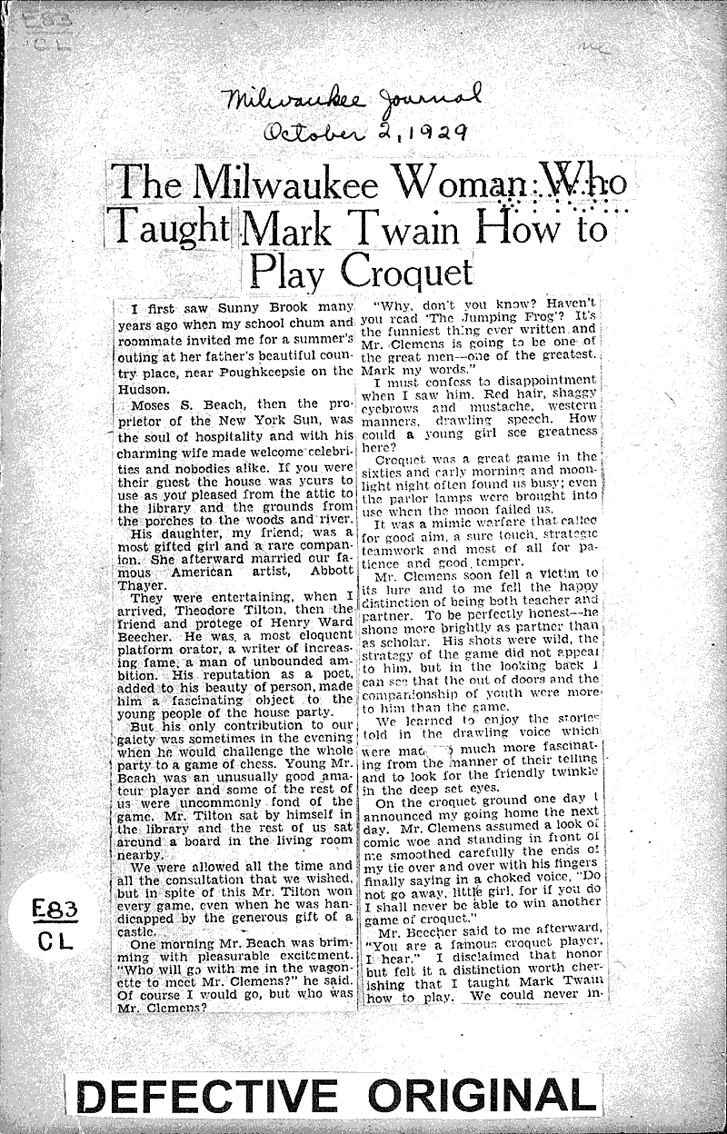  Source: Milwaukee Journal Topics: Art and Music Date: 1929-10-02