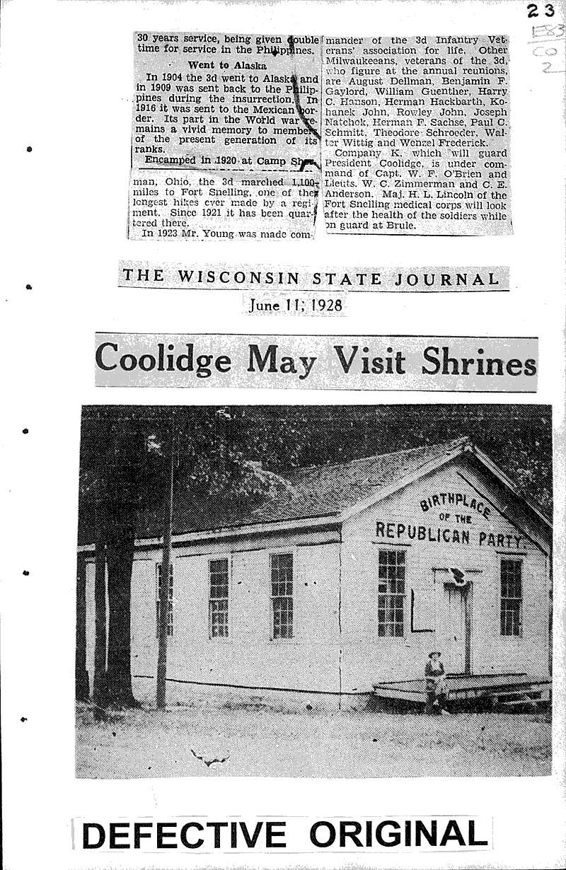  Source: Wisconsin State Journal Date: 1928-05-31