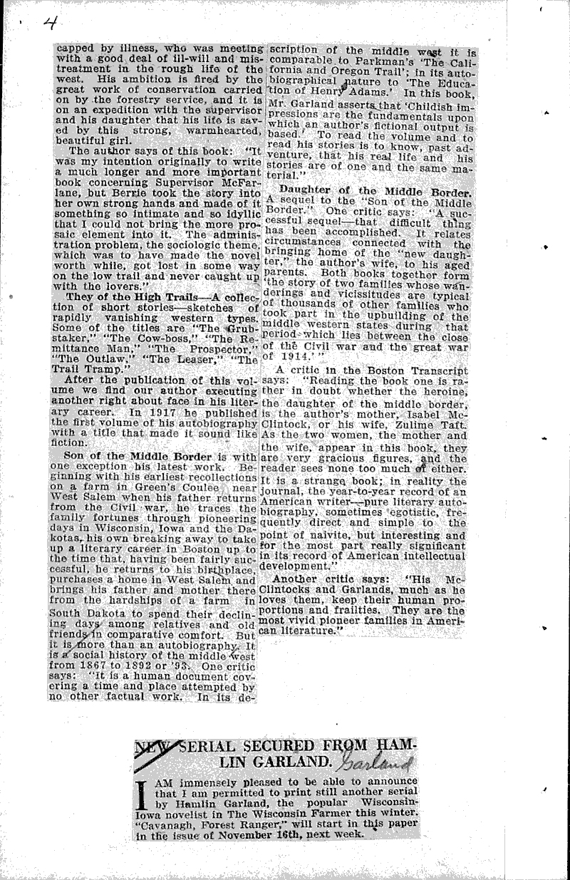  Source: La Crosse Tribune and Leader-Press Topics: Art and Music Date: 1922-11-19