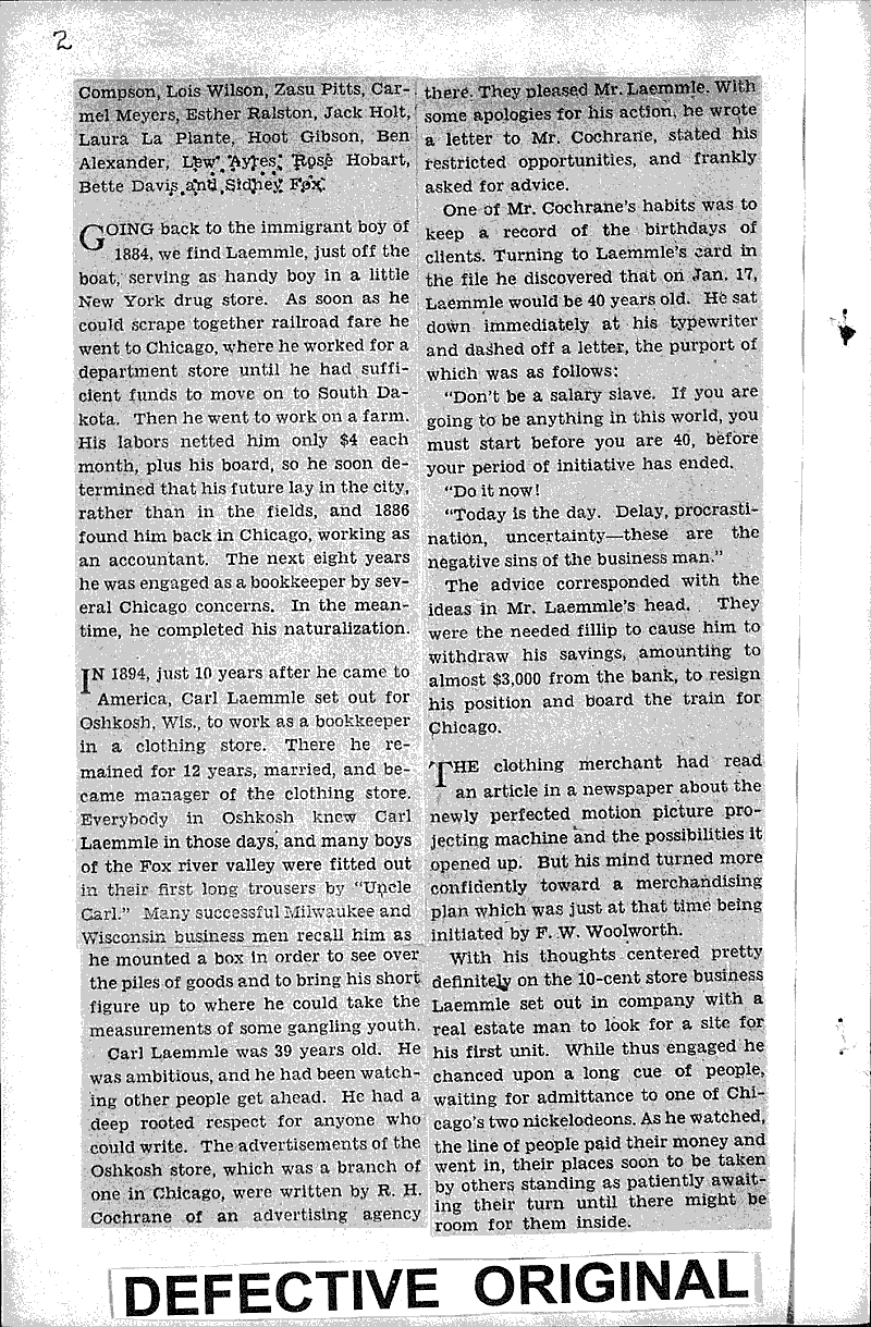 Source: Milwaukee Journal Topics: Art and Music Date: 1931-02-22