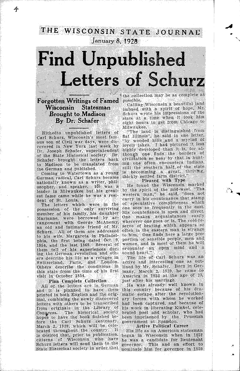  Source: Wisconsin State Journal Topics: Immigrants Date: 1928-01-08