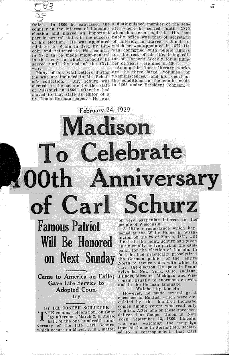  Source: Wisconsin State Journal Topics: Immigrants Date: 1928-01-08