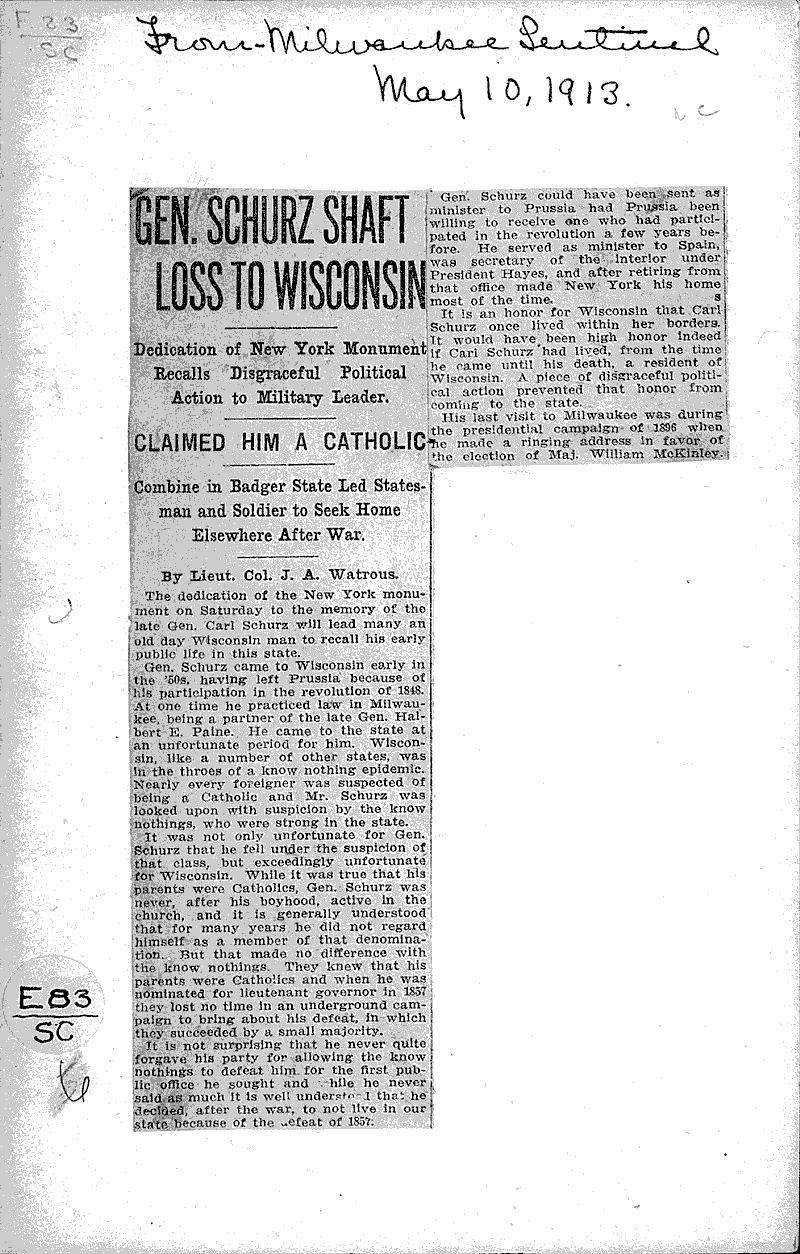  Source: Wisconsin State Journal Topics: Immigrants Date: 1928-01-08