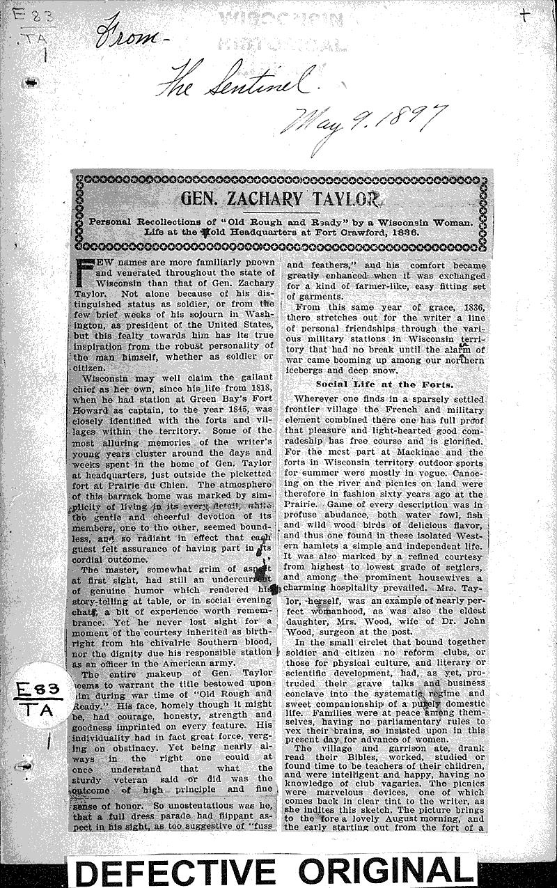  Source: Sentinel Date: 1897-05-09