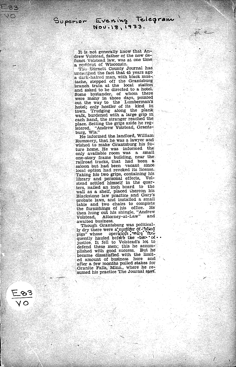  Source: Superior Evening Telegram Date: 1933-11-18