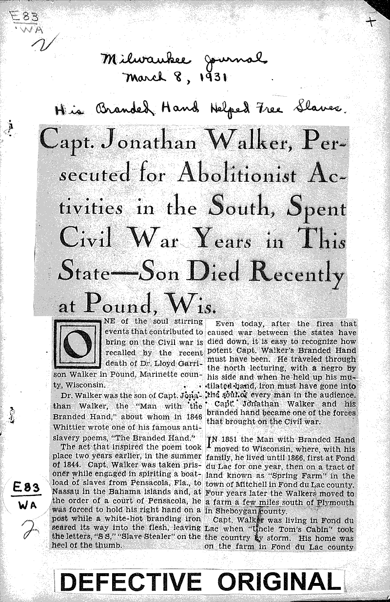  Source: Milwaukee Journal Topics: Social and Political Movements Date: 1931-03-08