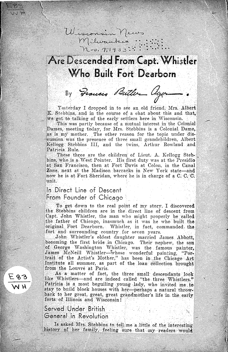  Source: Wisconsin News Date: 1933-11-07