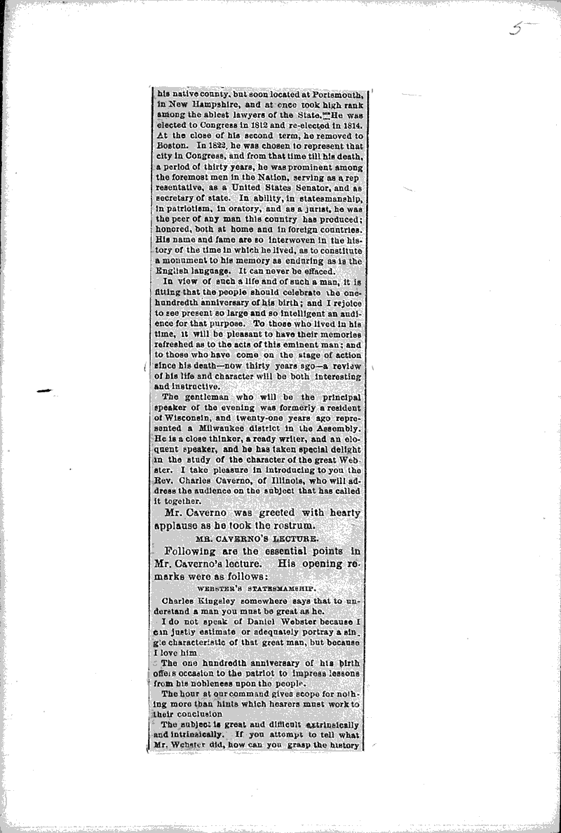 ster Centennial Newspaper Article/Clipping Wisconsin Historical